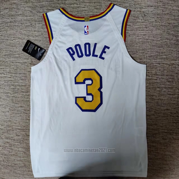 Camiseta Golden State Warriors Jordan Poole #3 Classic Autentico Blanco
